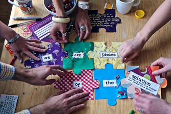 piecing together